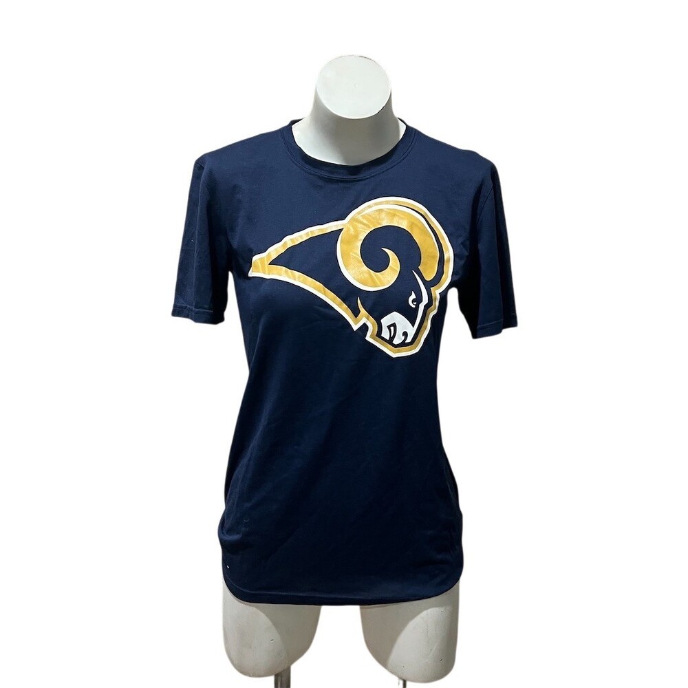 Nike Los Angeles Rams T-Shirt Mens S Navy Blue Short Sleeve Horn Logo